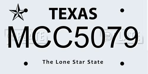 MCC5079 Texas License Plate