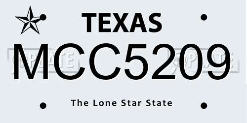 MCC5209 Texas License Plate