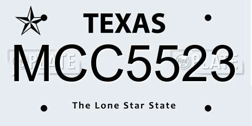 MCC5523 Texas License Plate