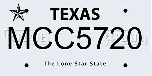 MCC5720 Texas License Plate