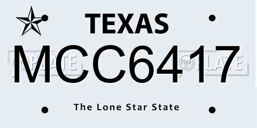 MCC6417 Texas License Plate