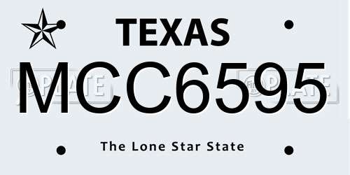 MCC6595 Texas License Plate