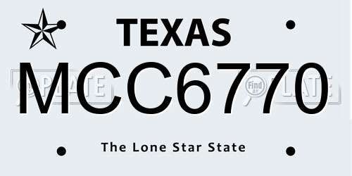 MCC6770 Texas License Plate