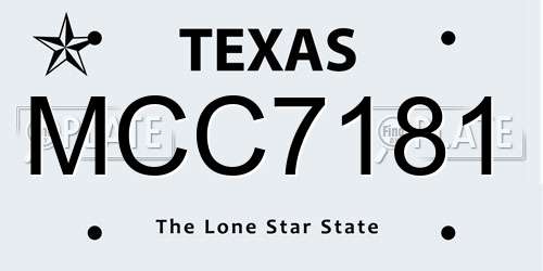 MCC7181 Texas License Plate