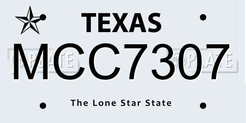 MCC7307 Texas License Plate