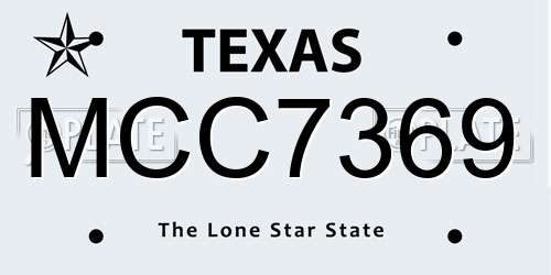 MCC7369 Texas License Plate