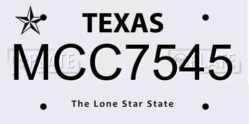 MCC7545 Texas License Plate