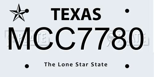 MCC7780 Texas License Plate