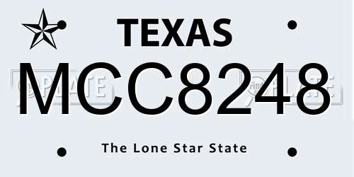 MCC8248 Texas License Plate