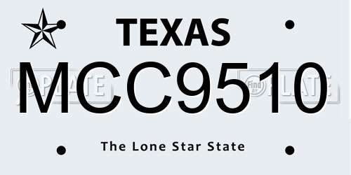 MCC9510 Texas License Plate