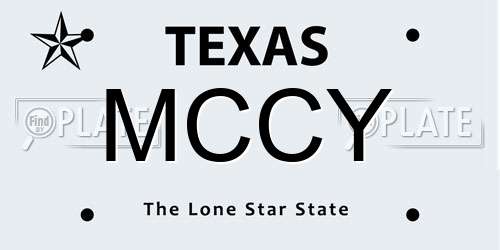 MCCY Texas License Plate