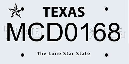 MCD0168 Texas License Plate