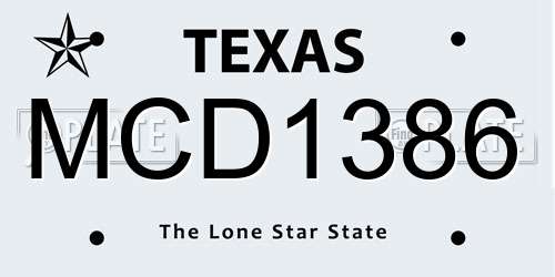 MCD1386 Texas License Plate