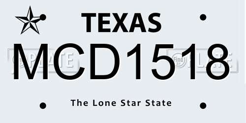 MCD1518 Texas License Plate