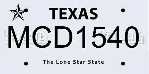 MCD1540 Texas License Plate