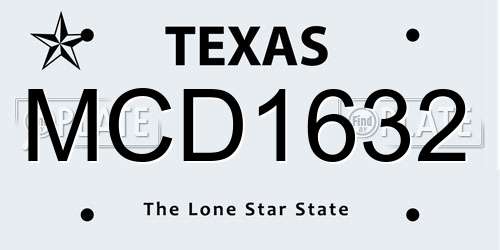 MCD1632 Texas License Plate
