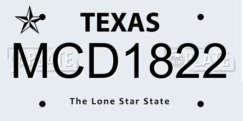 MCD1822 Texas License Plate