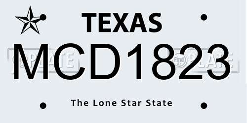MCD1823 Texas License Plate