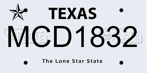 MCD1832 Texas License Plate
