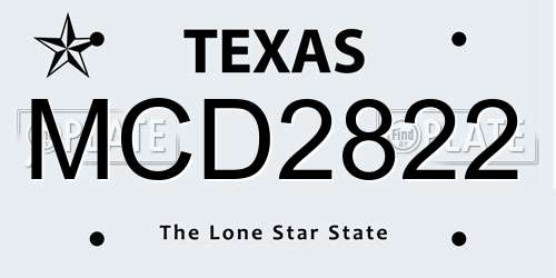 MCD2822 Texas License Plate