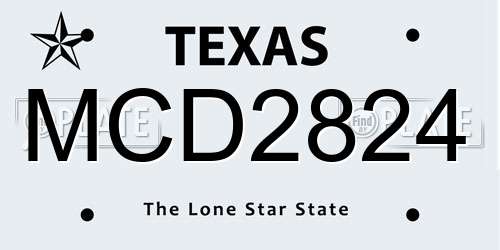 MCD2824 Texas License Plate