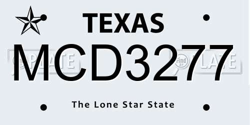 MCD3277 Texas License Plate