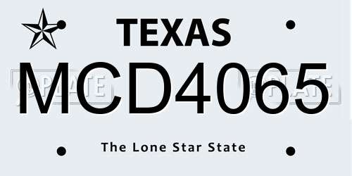 MCD4065 Texas License Plate