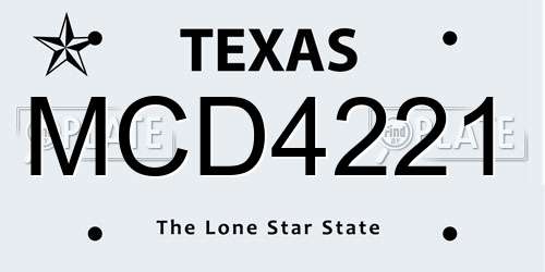 MCD4221 Texas License Plate