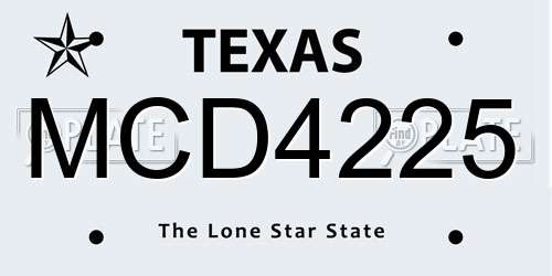 MCD4225 Texas License Plate