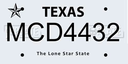 MCD4432 Texas License Plate