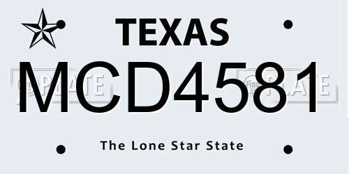 MCD4581 Texas License Plate