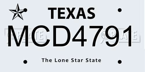 MCD4791 Texas License Plate