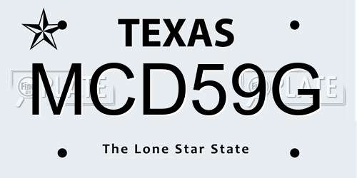 MCD59G Texas License Plate