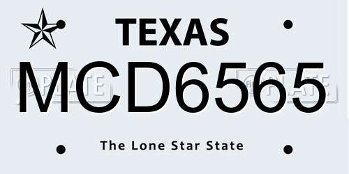 MCD6565 Texas License Plate