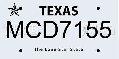 MCD7155 Texas License Plate