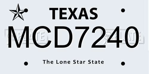 MCD7240 Texas License Plate