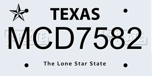 MCD7582 Texas License Plate