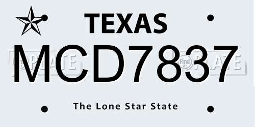 MCD7837 Texas License Plate