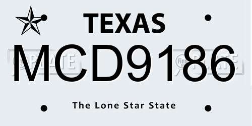 MCD9186 Texas License Plate