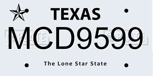 MCD9599 Texas License Plate