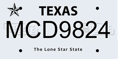 MCD9824 Texas License Plate