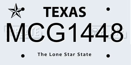MCG1448 Texas License Plate