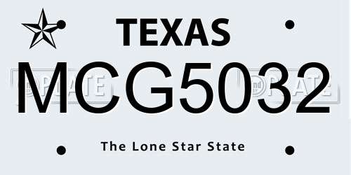 MCG5032 Texas License Plate