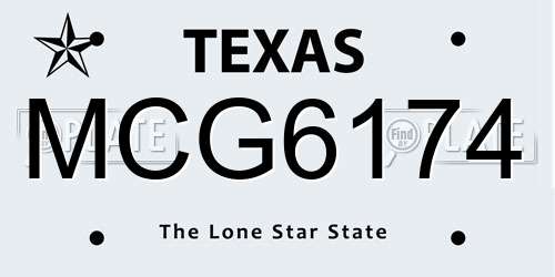 MCG6174 Texas License Plate