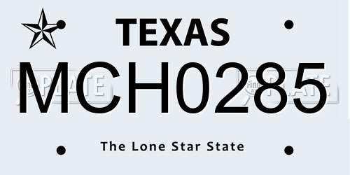 MCH0285 Texas License Plate