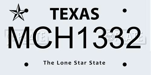 MCH1332 Texas License Plate