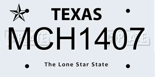 MCH1407 Texas License Plate