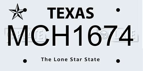MCH1674 Texas License Plate