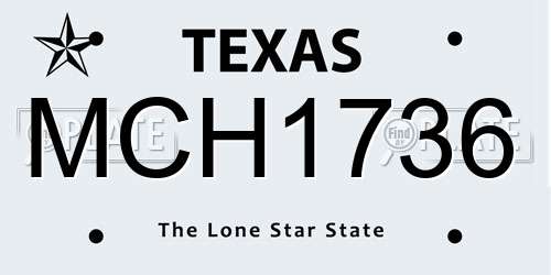 MCH1736 Texas License Plate