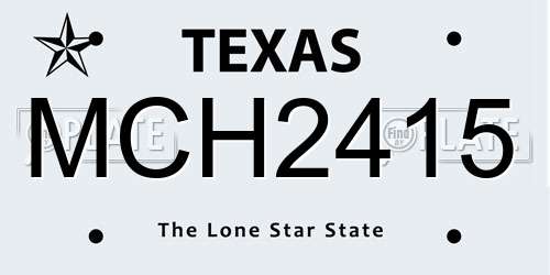 MCH2415 Texas License Plate